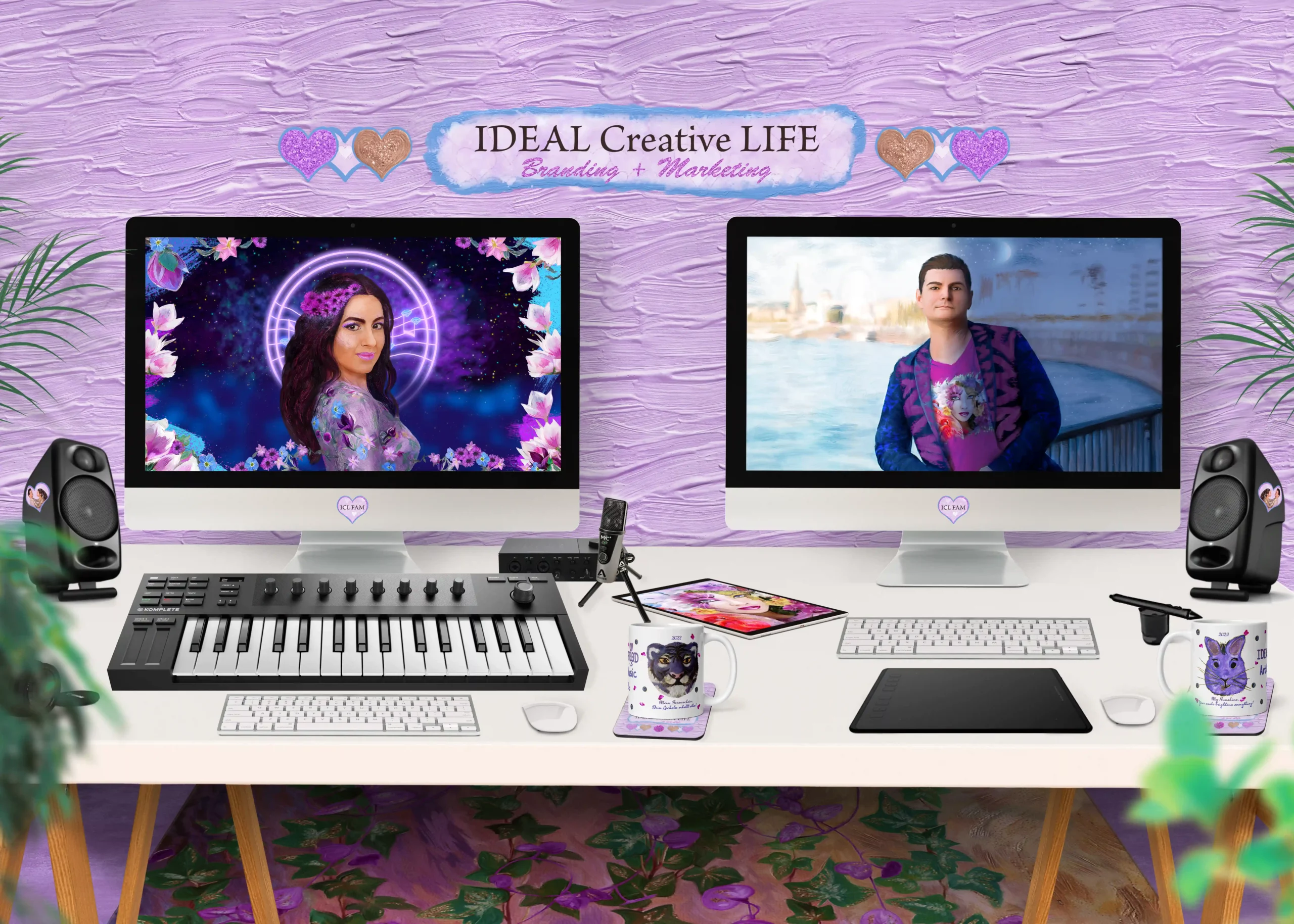 "IDEAL Creative LIFE - ist unser Leben! | icl bda, evva cgfam, Einzigartige Welt | icl Design Shop | Boutique-Agentur | Boutique-Design-Agentur | Mode, Kunst, Musik | Künstlerische Modegestaltung | Künstlerisches Merchandising | Individuelles Druckdesign | Branding-Marketing-Agentur | Musikgeschäft & Marketing | Künstlerische Mode | Dein Leben, Deine Marke | Digitale Kunst & Mixed Media | Visuelle Kunst & Digitale Illustrationen | Künstlerisches Branding | Branding für Entertainer | Schöpfer- & Musikerimage | Kunst für Frieden | Individueller Druck | Markenvisualisierung | Visionäre im Branding | Branding für Tierunterhalter | Unterhaltungs- & Mode-Drucktextilien | Spiritualität & Esoterik | Lebensmittel-, Sport-, Yoga-, Beauty-Branchen | Innenarchitektur | Musikunternehmer & FAM-Produktion | Visuelle Identität & Audio-Branding | Firmen- & Klang-Branding | Merchandise-Design & Modekollektionen | Grafik- & Motion-Designer-Dienste | Branding für Künstler, Musiker, DJs | Logo-Design & Typografie | Markenfarben & Schönheitsretusche | Verpackungsdesign & Brandbuch | Mockups, App-, Website-Design | Social-Media-Branding | Video-Präsentationen, Motion Graphics, Animation | Firmensongs & Podcasts | Musik für Imagefilme & Werbespots | Internationale Voiceovers | Musik für Kunst- & Modenschauen | Künstlermarkenkonzepte | CD-, Album-, Buch-, Film-Cover-Design | Vereinigung von Musik und Bildern | Erstellen von Künstler- & Haustierbildern | Metaphysische & Neuromarketing-Techniken | Persönliches Branding in Kunst & Musik | Einzigartiger Geschäftsstil | Vollständige Branding-Konzepte | Ideales Kreativleben"